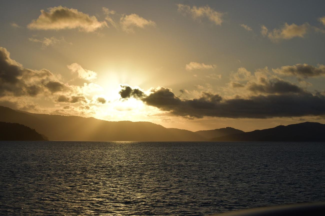 Gold sunset over water